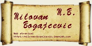 Milovan Bogajčević vizit kartica